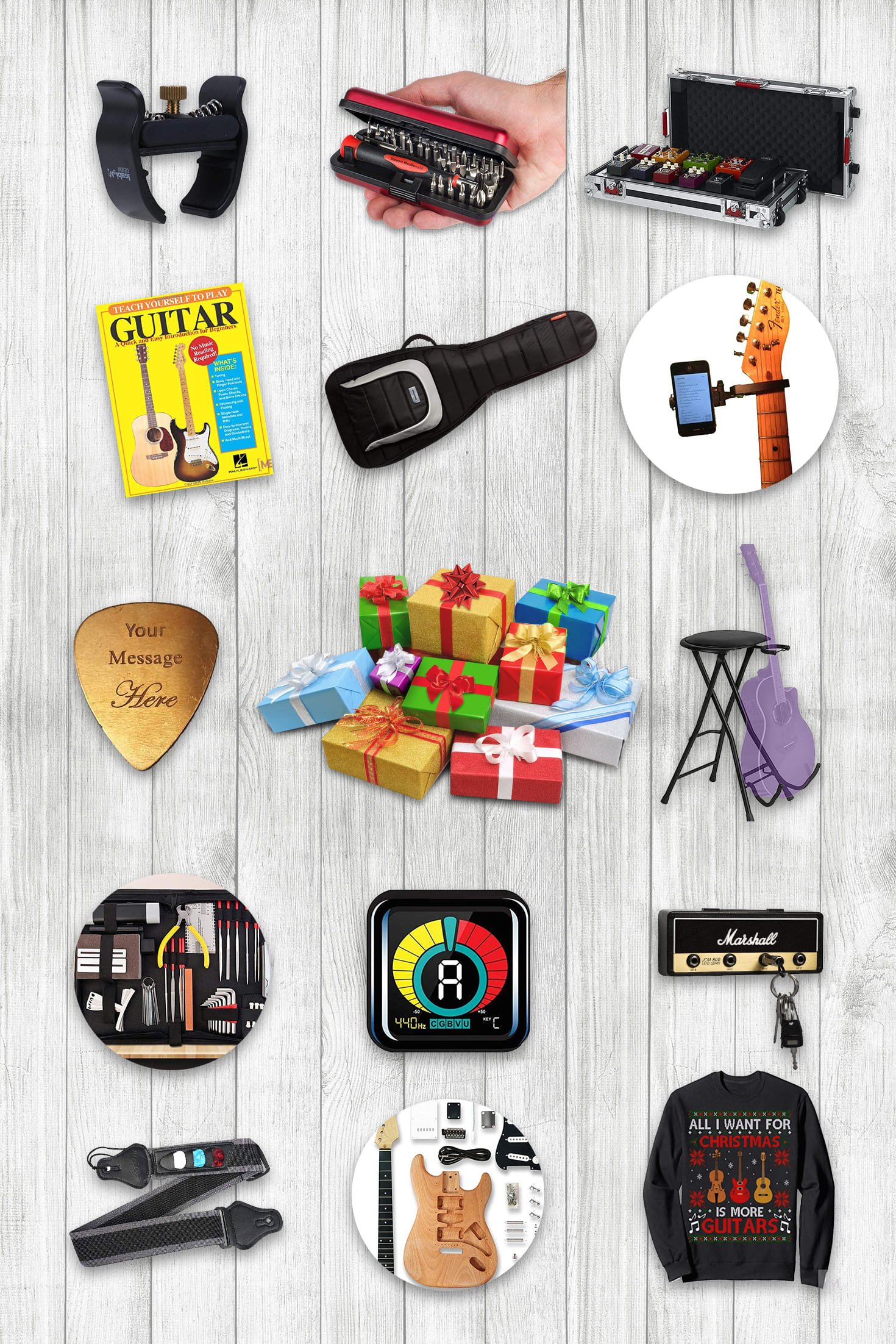 Pinterest Image Gifts for Guitar Lovers.