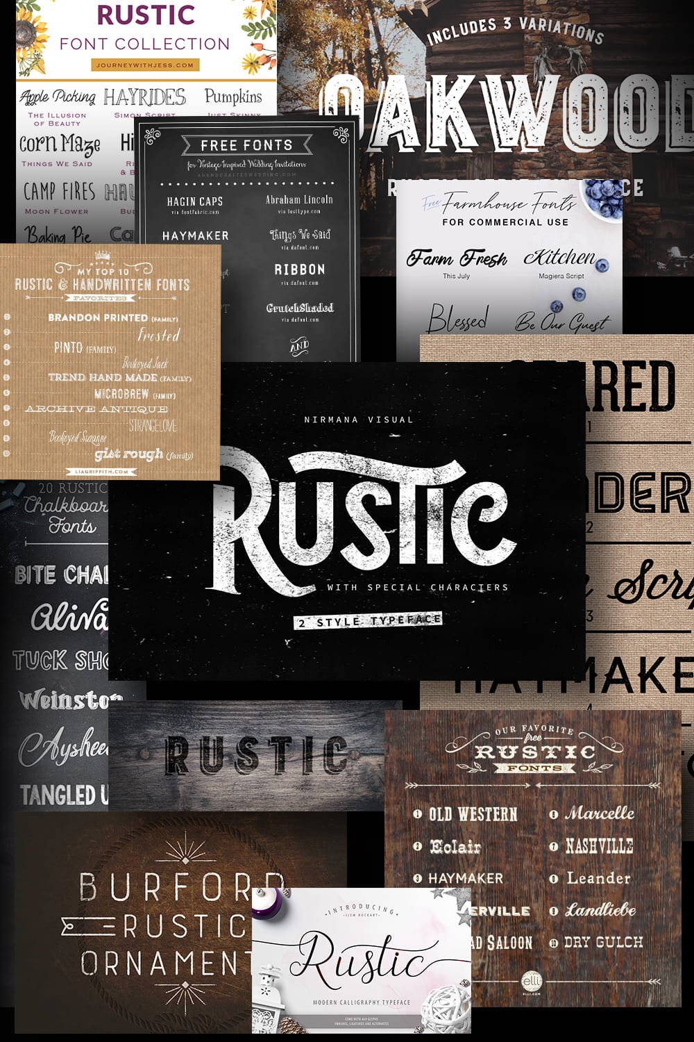 Examples Rustic Fonts. Pinterest.