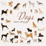Dog Clipart Elements PNG, Ai, EPS Example.