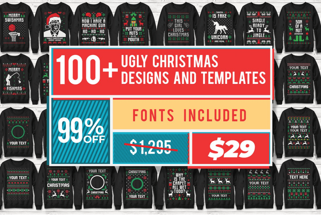 100+ Ugly Christmas Designs by beetlepixels.