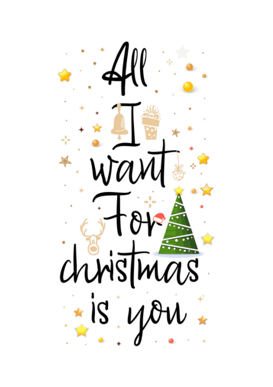 All I want for Christmas is you holiday banner vector image.