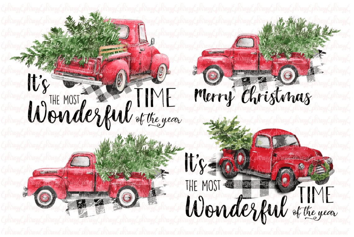 Christmas truck. Sublimation by EphrazyDesign.