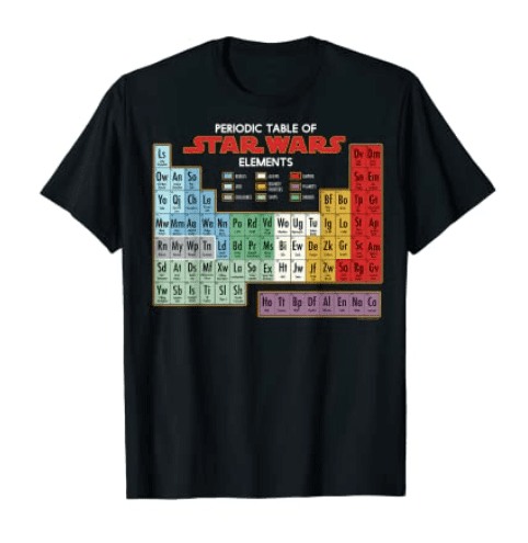 Star Wars Periodic Table of Elements Graphic T-Shirt T-Shirt.