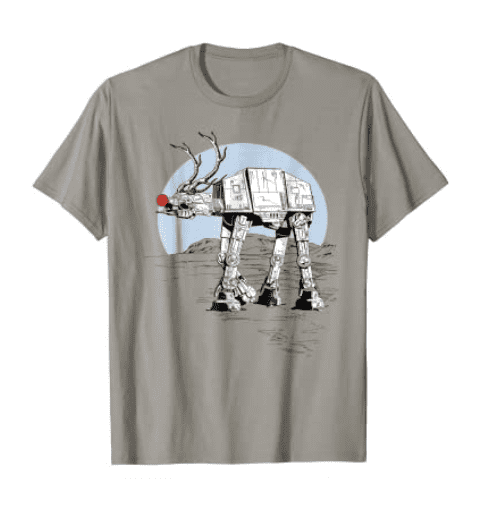 Star Wars Rudolph ATAT Walker Christmas Graphic T-Shirt.