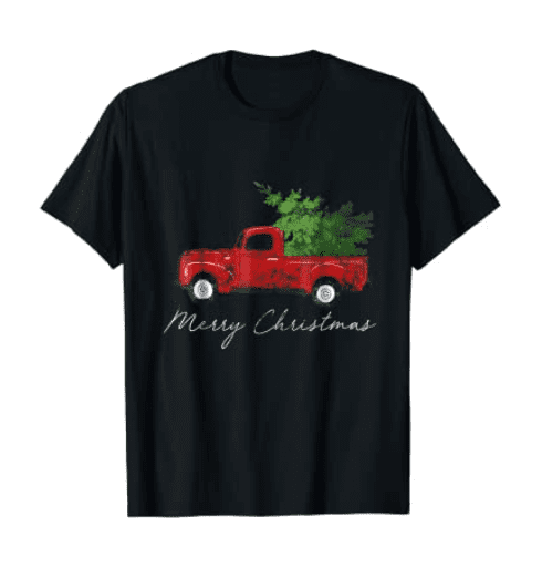 Vintage Wagon Christmas T-Shirt - Tree on Car Xmas Vacation.