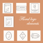 Modern Logo: 49 Elements for Floral Logo-Mystical Elements