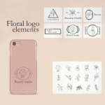 Floral Frame: 7 Botanical frames, floral geometric clipart