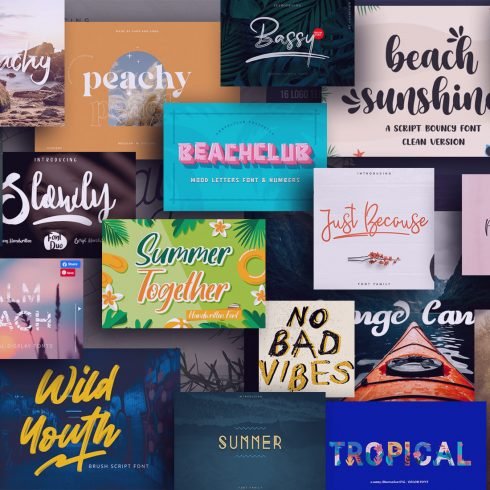 Awesome Examples Summer and Beach Fonts.