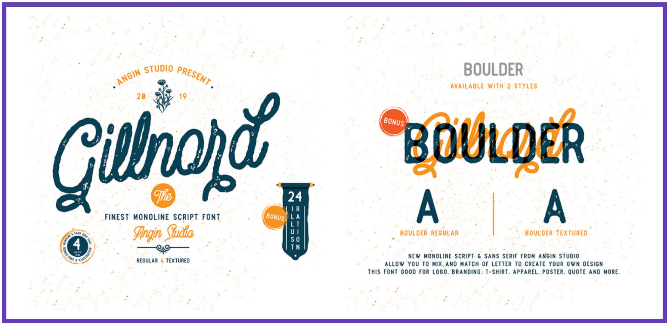 Gillnord Script (4 fonts & extras)