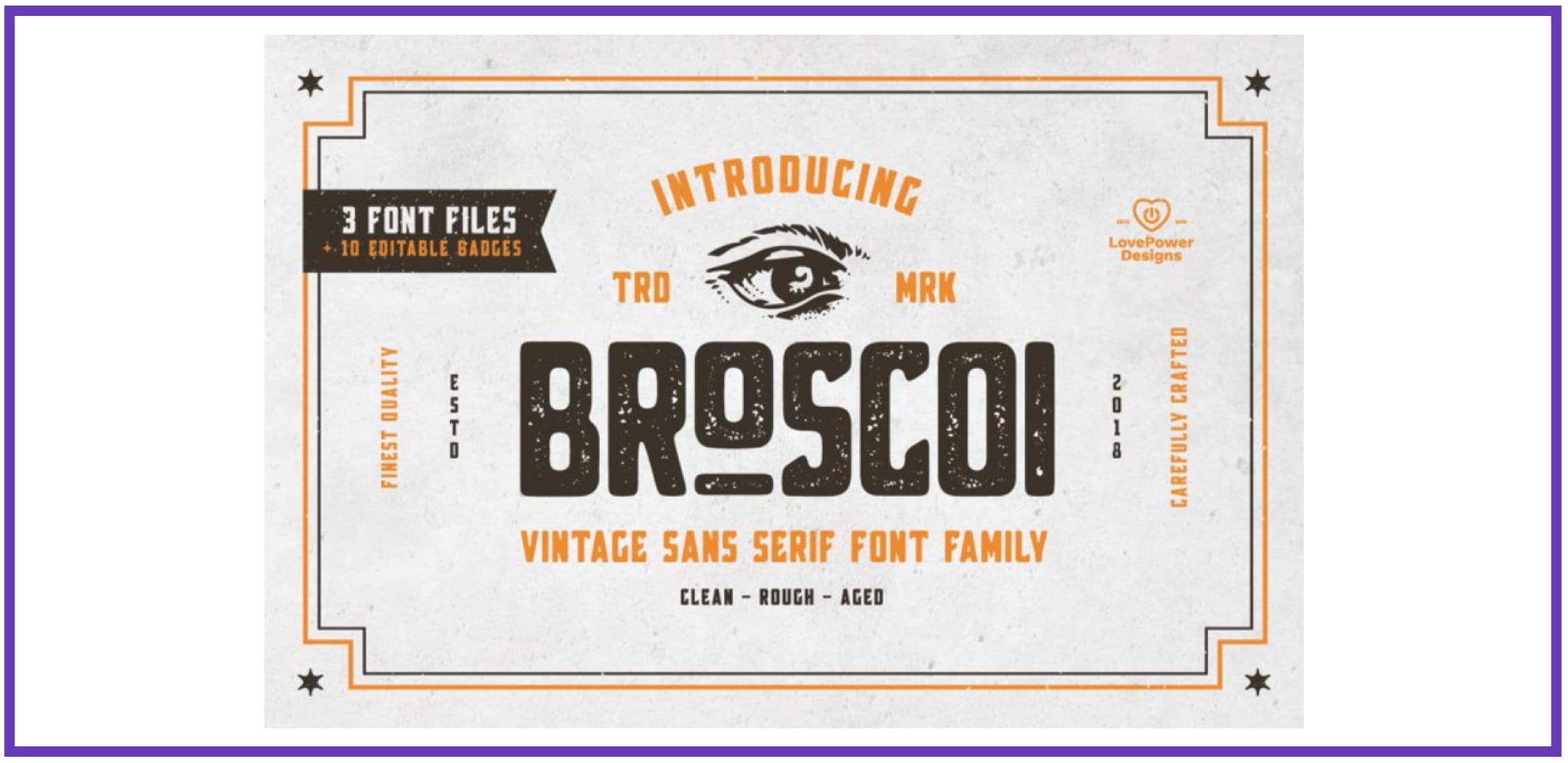 Broscoi - Vintage Font Family. Best Industrial Fonts.