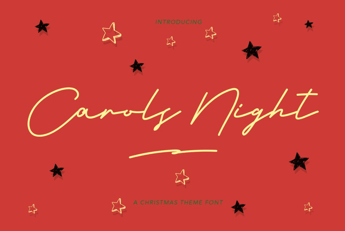 Carols Night Christmas Theme Font By Maulana Creative.