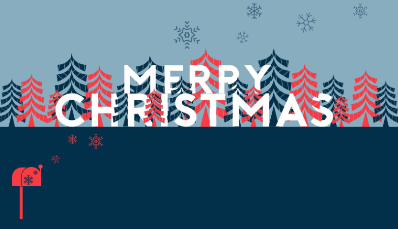 Merry Christmas and pine tree web template.