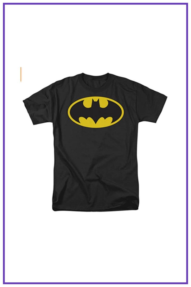 Yellow Batman Logo Men's Black T-shirt-Small