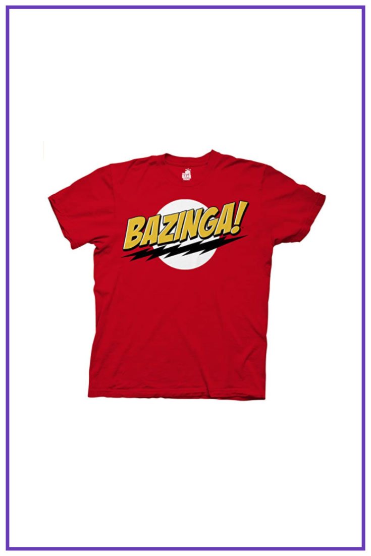 Red t-shirt with the symbol of The Big Bang Theory.