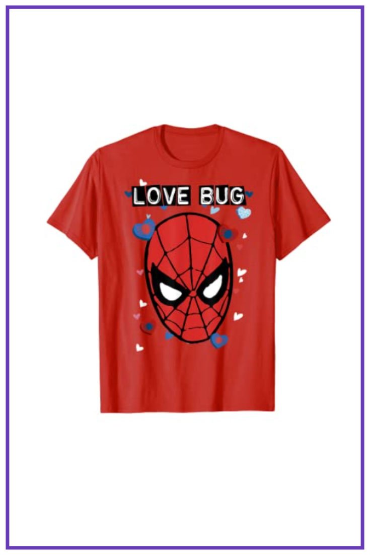 Marvel Valentine's Day Spider-Man Love Bug Portrait T-Shirt.