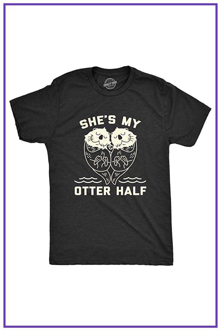 You Are My Otter Half Couple Heart T-Shirt for Mens - Couples Clothing -  T-Shirt