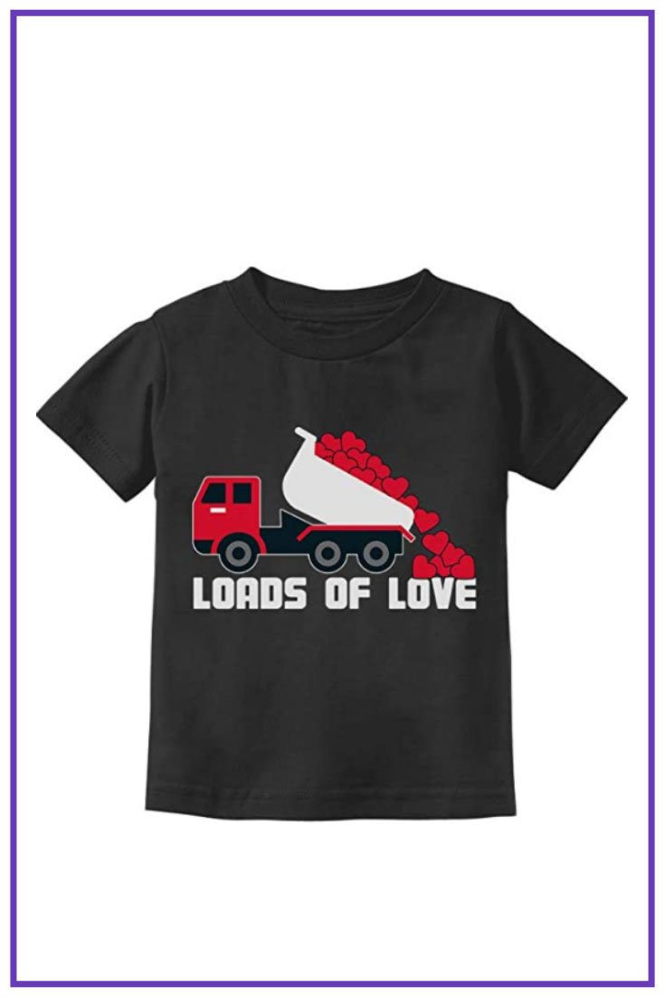 Tstars - First Valentine's Day Dump Truck Loads of Love Infant Kids T-Shirt.