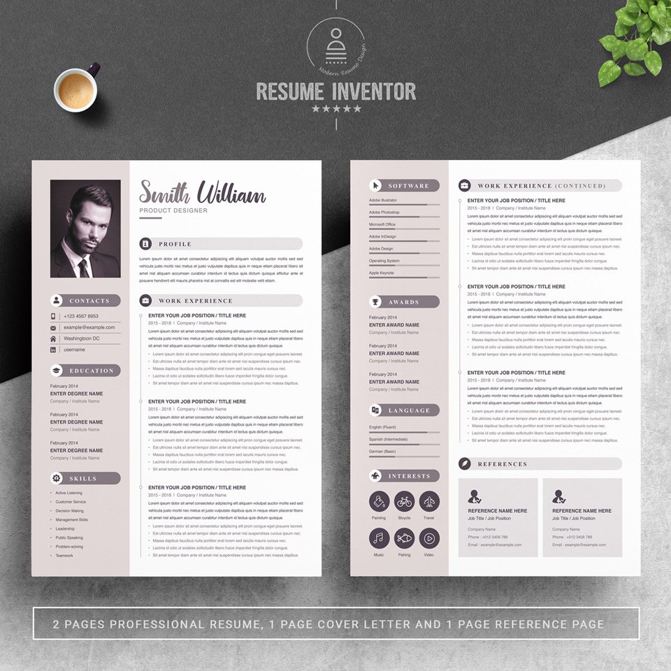 Two pages of resume. Product Designer Resume.