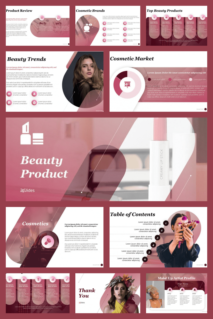 Beauty Products Template. Collage Image.