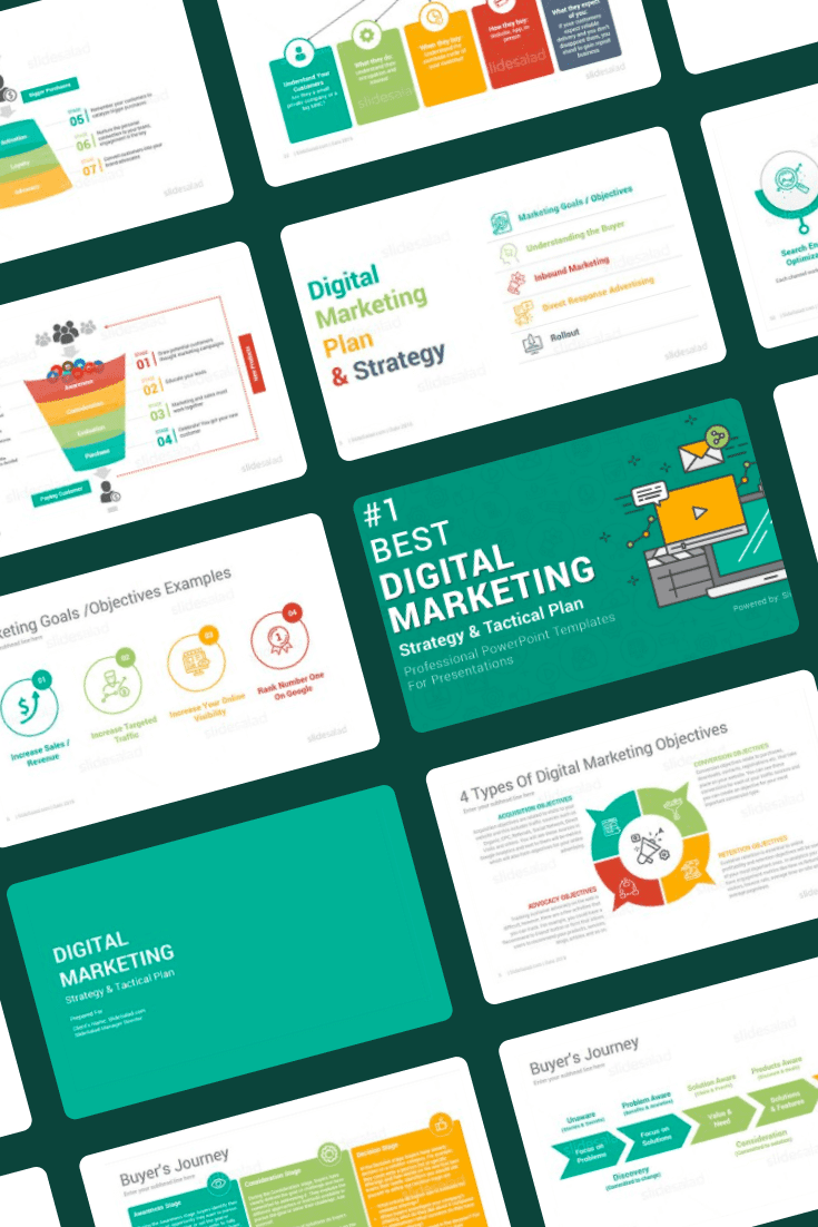Top Digital Marketing PowerPoint Presentation Collage image.