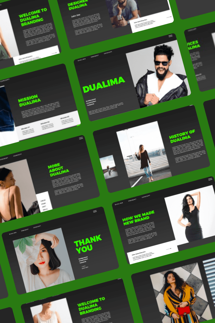 Dualima PowerPoint Template. Collage Image.