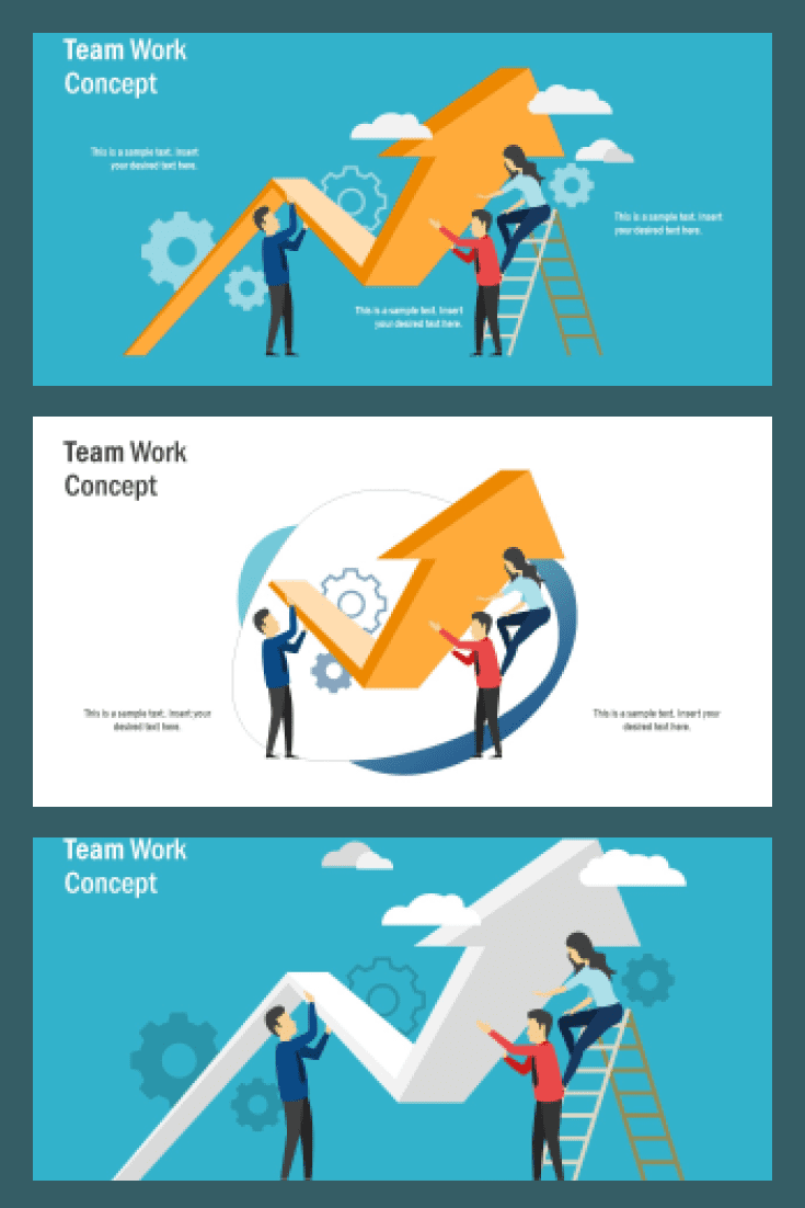 Team Work Concept PowerPoint Template Collage image.