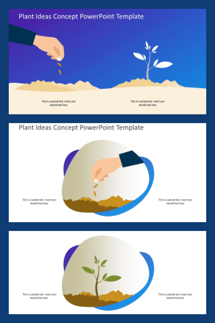 Plant Ideas Concept PowerPoint Template Collage image.