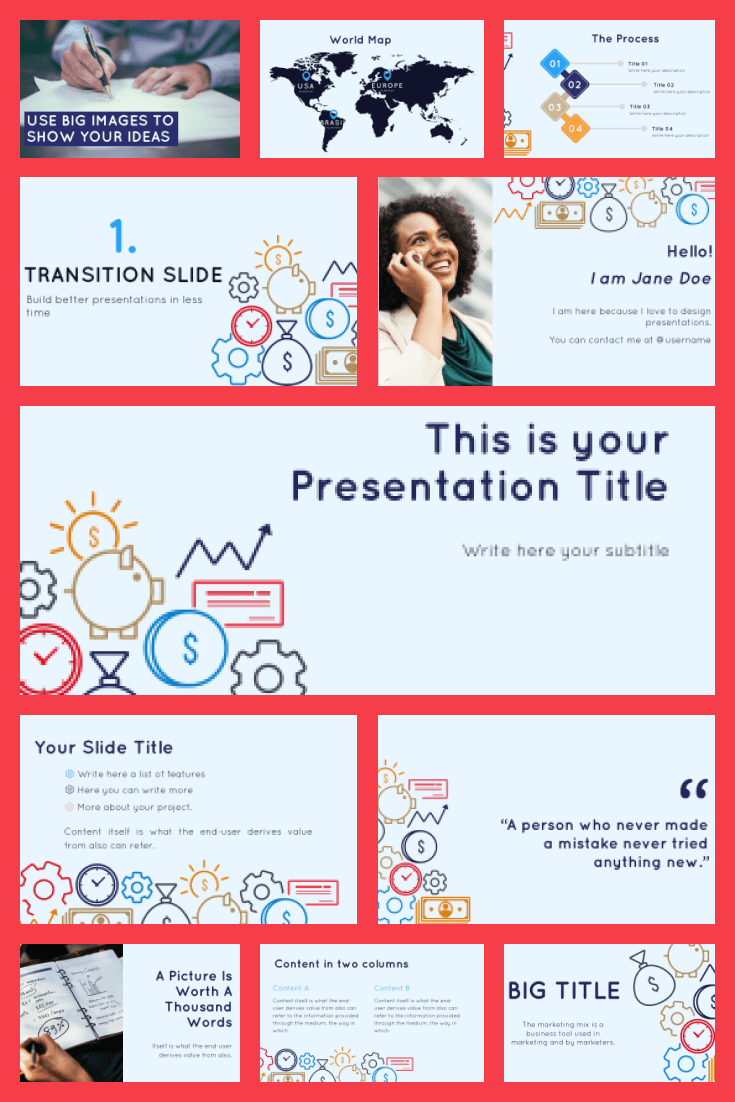 Evin Free PowerPoint Template Collage image.