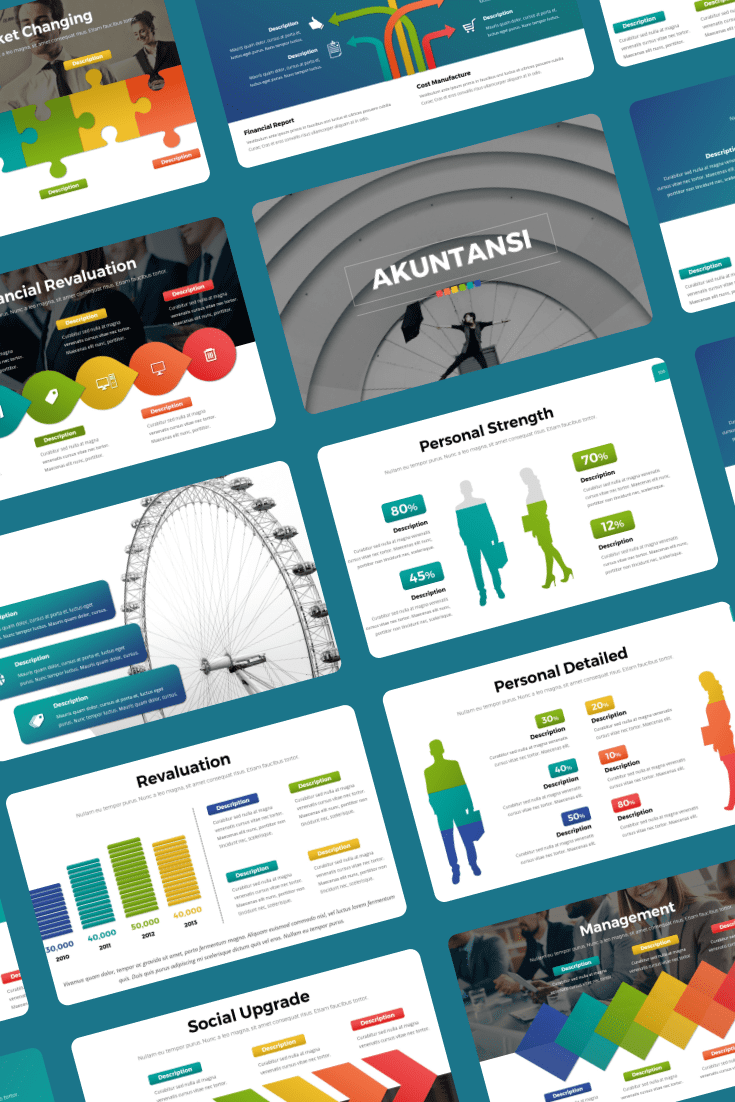 Akuntansi Powerpoint Template Collage image.