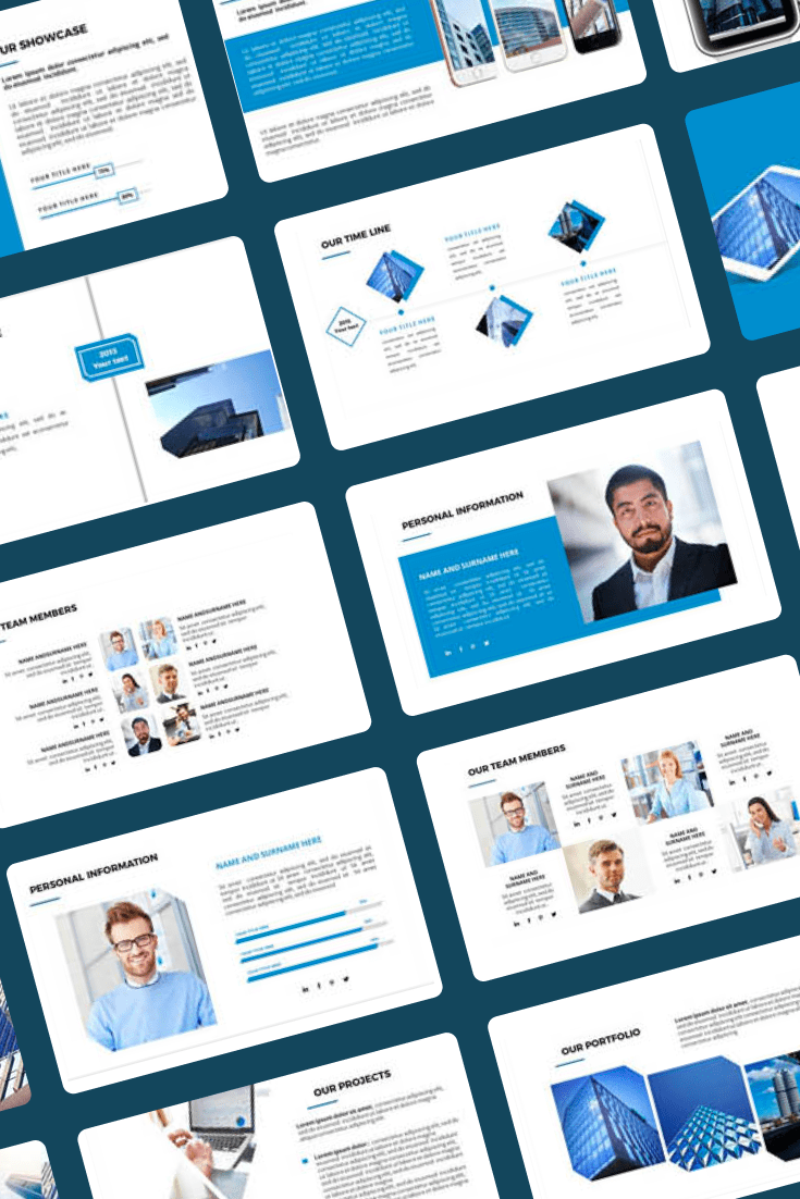 Technology PowerPoint Templates. Collage image.
