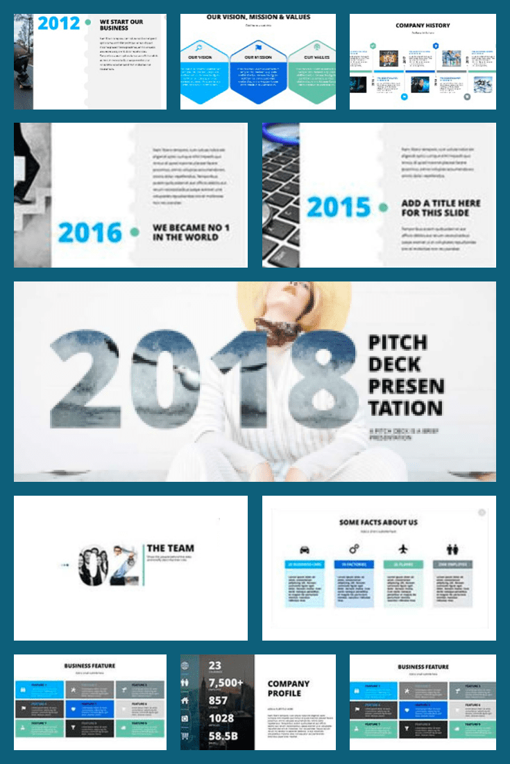 Pitch Deck Powerpoint Theme Collage image.