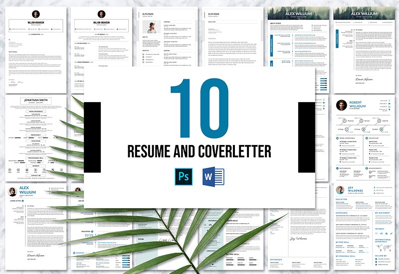 10 Minimalist Resume Template Bundle
