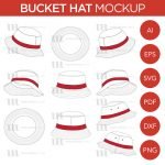 Hat Mockup: Flat Brim Hats Vector Templates Mockup