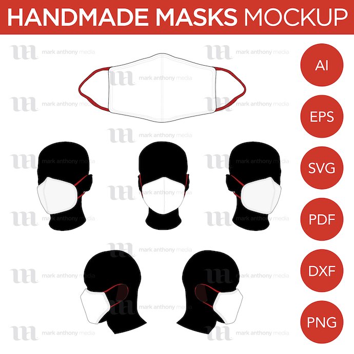 General view of the template - Jockstrap - Handmade Mask - Vector Mockup Template. You can choose any extension to download.