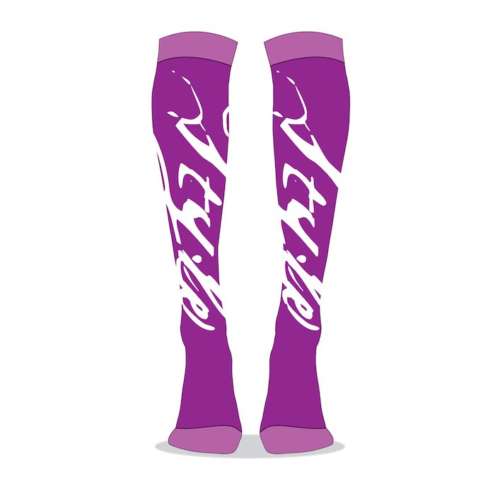 High flirtatious golfs in purple. They can have any text or print.