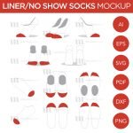 Socks Mockup: Low Cut Socks Vector Template Mockup