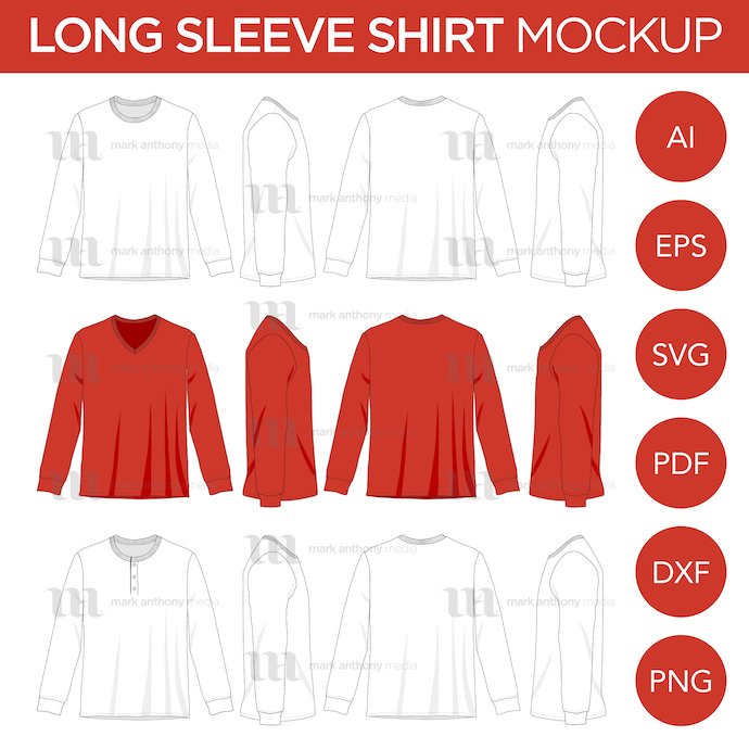 Download Long Seeve T Shirt Mockup Template Master Bundles