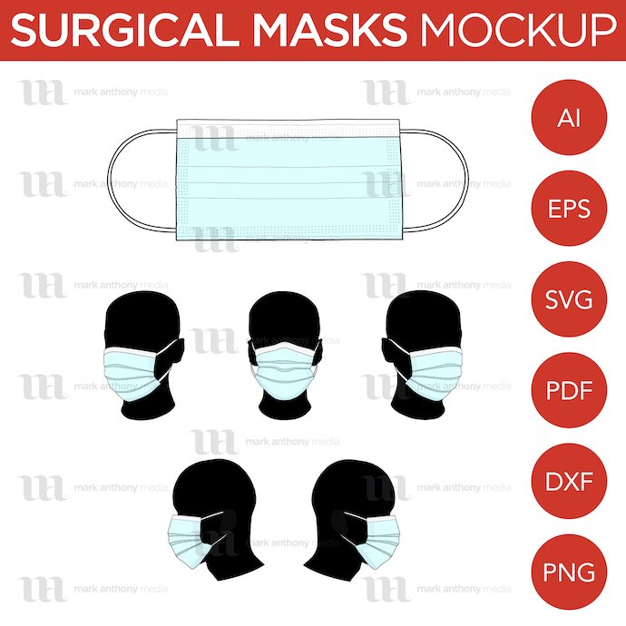 Download Vector Face Mask Mockup Template Master Bundles