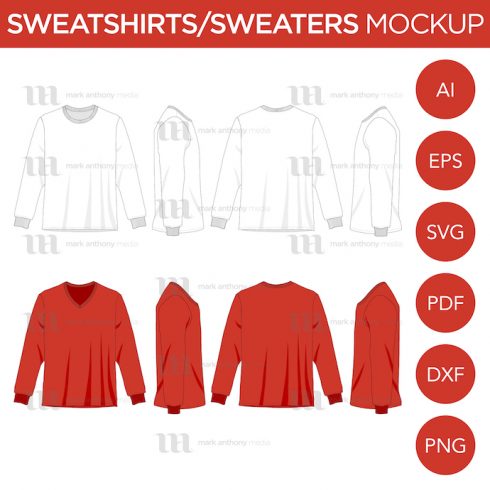 Sweaters Mockup Template Example.
