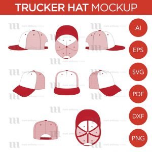 Download Trucker Hat Mockup Vector Template Mockup - Master Bundles