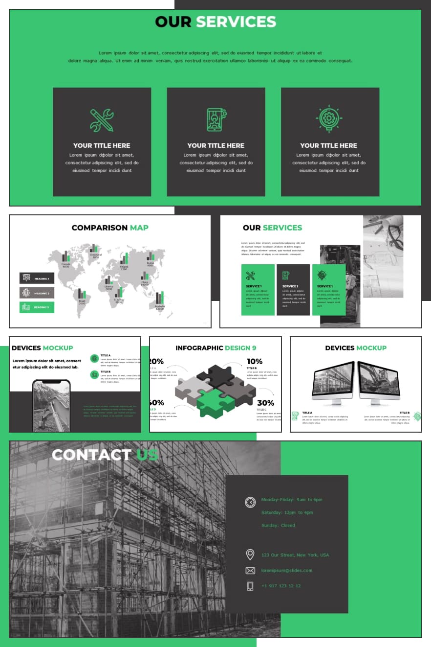 Engineering Minimalist Templates. Collage Image.