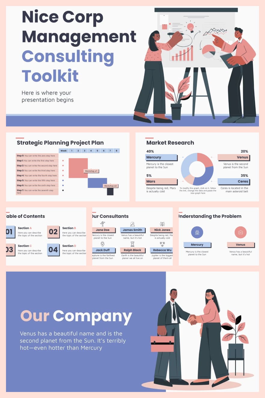 Nice Corp Management Consulting Toolkit. Collage Image.