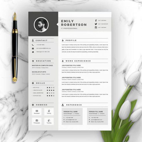 Best Executive Resume Temp | MasterBundles