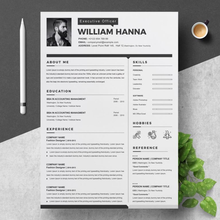 Minimalist Resume Template – MasterBundles