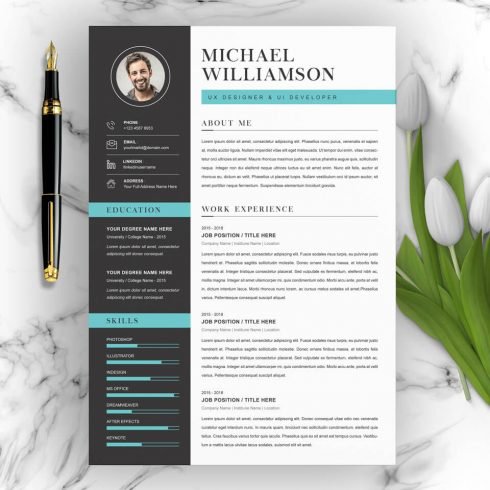 Simple resume template example.
