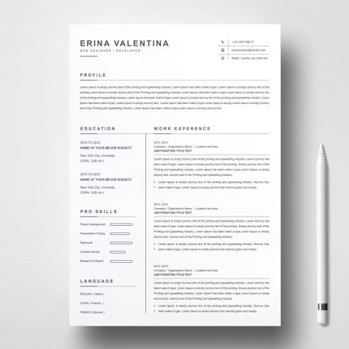 Web Designer CV Template main cover.