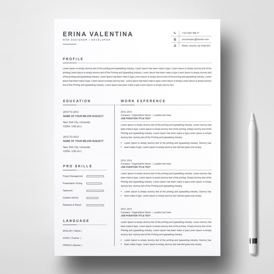 CV template.