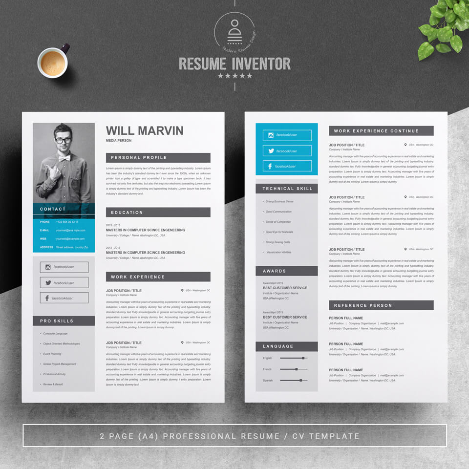 Two pages of resume. Simple Resume Template For Students.
