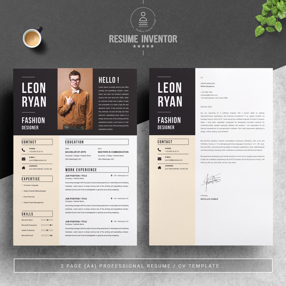 Two pages of resume. The Best Resume Template.