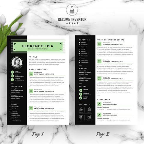 Digital Content Marketer Resume Template